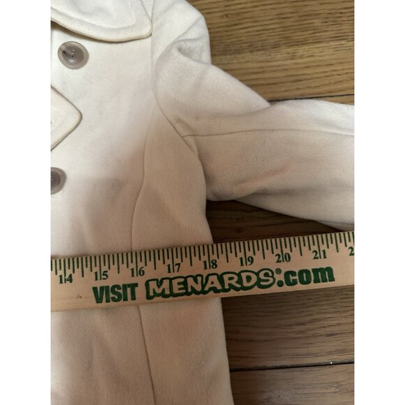 J.Crew Wool Pea Coat Women Size TM Ivory Cream Double Breasted Classic City READ - Picture 8 of 15